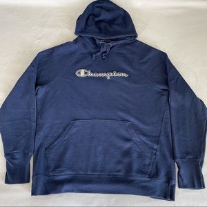 VTG Champion navy blue pullover crewneck hoodie